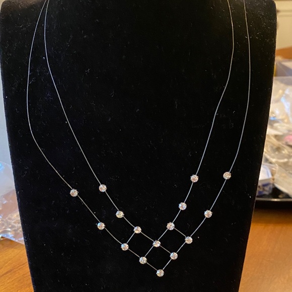 Monet Silver Necklace with Crystal Details - Picture 1 of 3